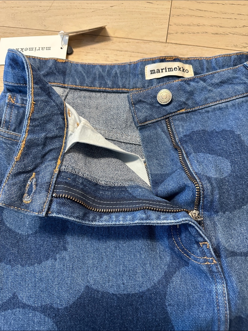 Marimekko Unikko A-Line denim Skirt - Picture 5 of 9